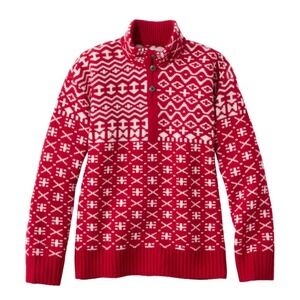 NEW L.L. Bean Signature Sweater Women XL Fair Isle Merino Wool Fisherman Nordic